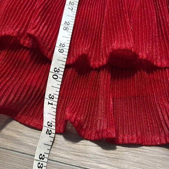 Elegant Red Ruffled Mini Dress A. Calin by Flying Tomatoe Size Small - NWOT - Picture 7 of 8